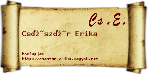 Császár Erika névjegykártya